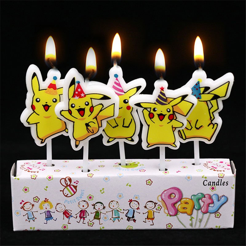 5 pçs/lote pokemon bolo de ani - Candle Surprise avaliação e preço