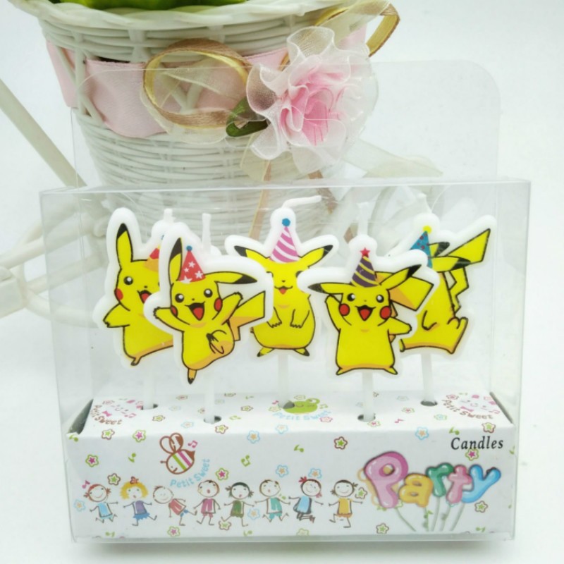 5 pçs/lote pokemon bolo de ani - Candle Surprise avaliação e preço